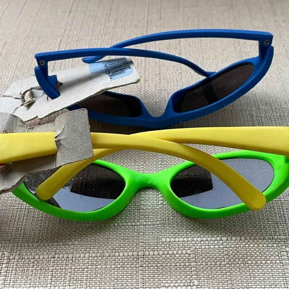 Safety Zone Kids Sunglasses Lot of 2 Eye Wear Blue and Green Shades New